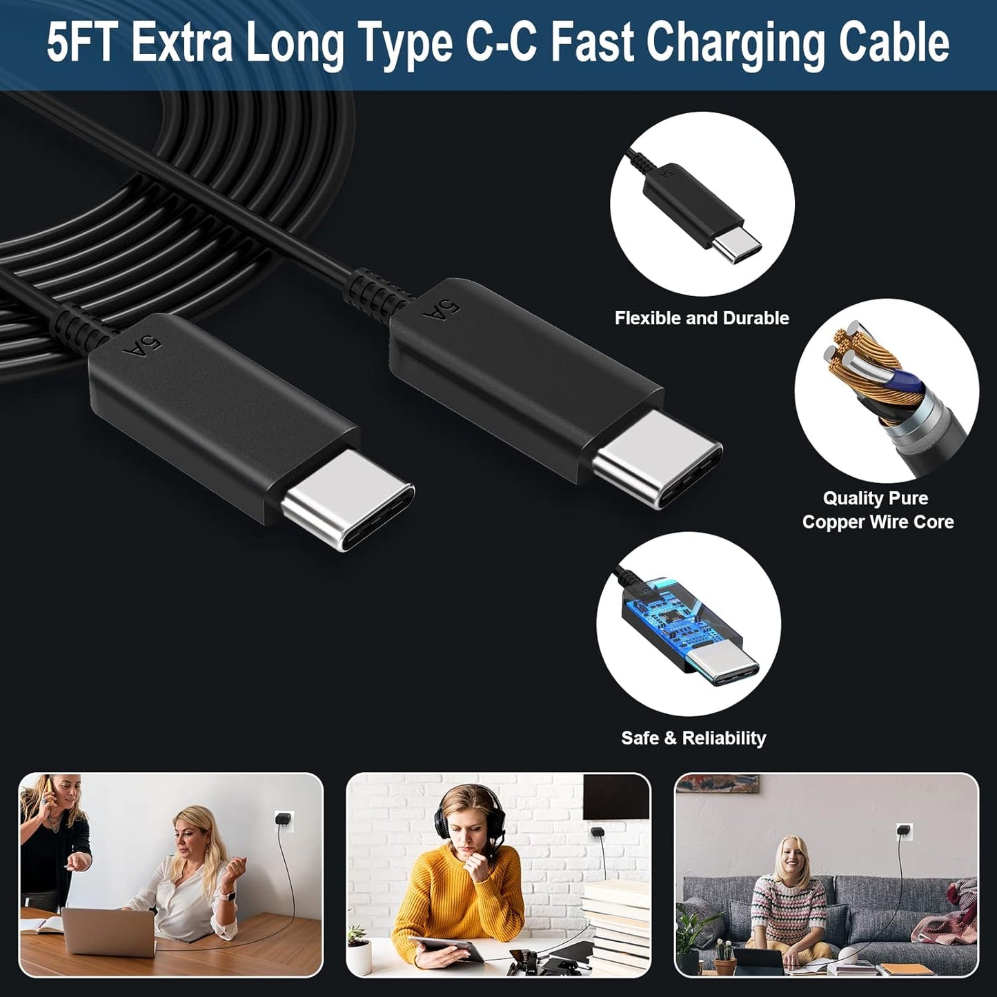 Super Fast Charger, Original 45W USB-C Super Fast Charging Wall Charger Travel Adapter with 5FT USB C Fast Charging Cable Compatible for Samsung Galaxy S22 S22+ S22 Ultra S21 S20 Note 10+ Note 20