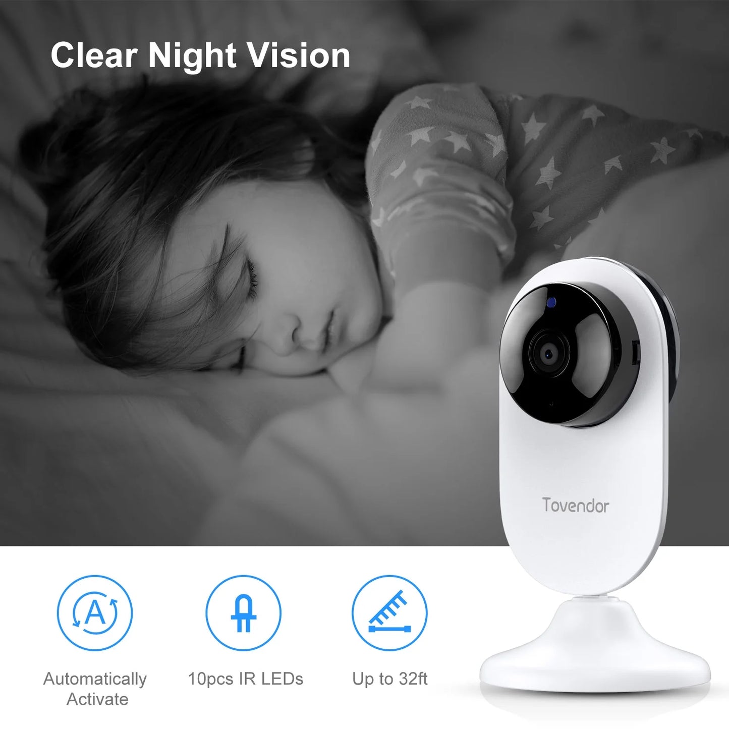 Mini Smart Home Camera, 1080P Wi-Fi Security Cam Nanny Baby Pet Monitor with Two Way Audio, Cloud Storage, Night Vision, Motion&Sound Detection, APP Alert, Two Pack