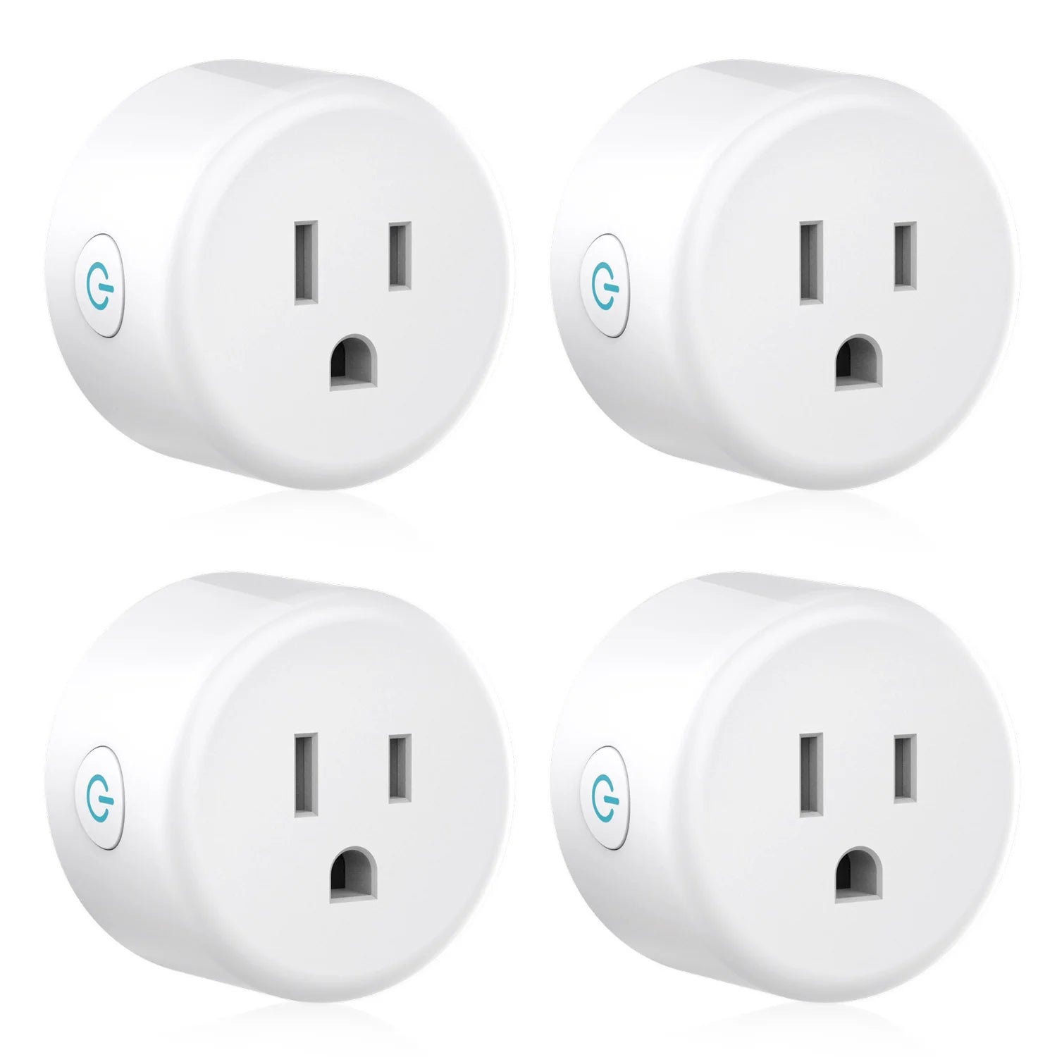 WP5-4:  Smart Plug, 2-In-1 Compact Design 2.4 Ghz Wi-Fi Smart Plug, Alexa Smart Plug Compatible with Google Assistant, ETL Certified 120V 10A Smart Outlet with Timer, 4 Pack