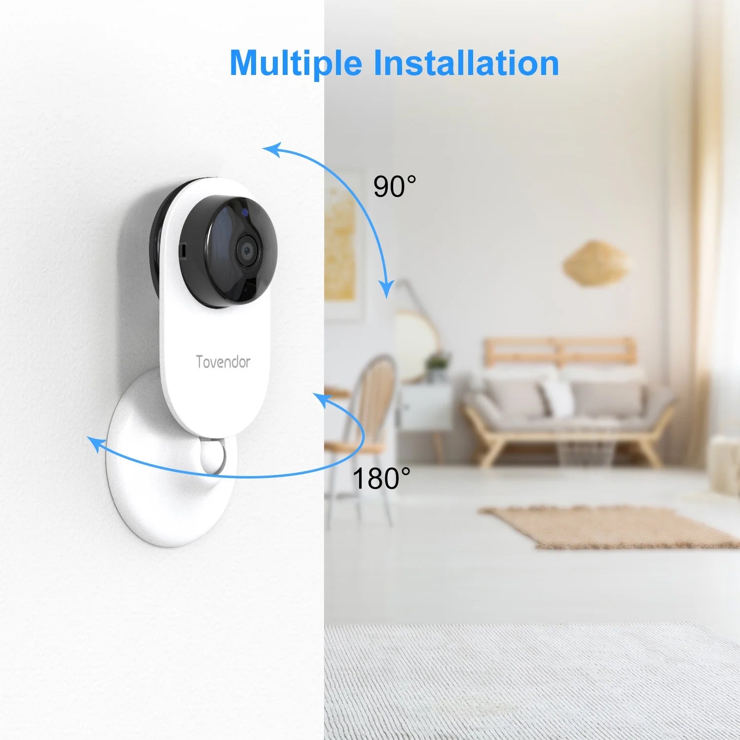 Mini Smart Home Camera, 1080P Wi-Fi Security Cam Nanny Baby Pet Monitor with Two Way Audio, Cloud Storage, Night Vision, Motion&Sound Detection, APP Alert, Two Pack