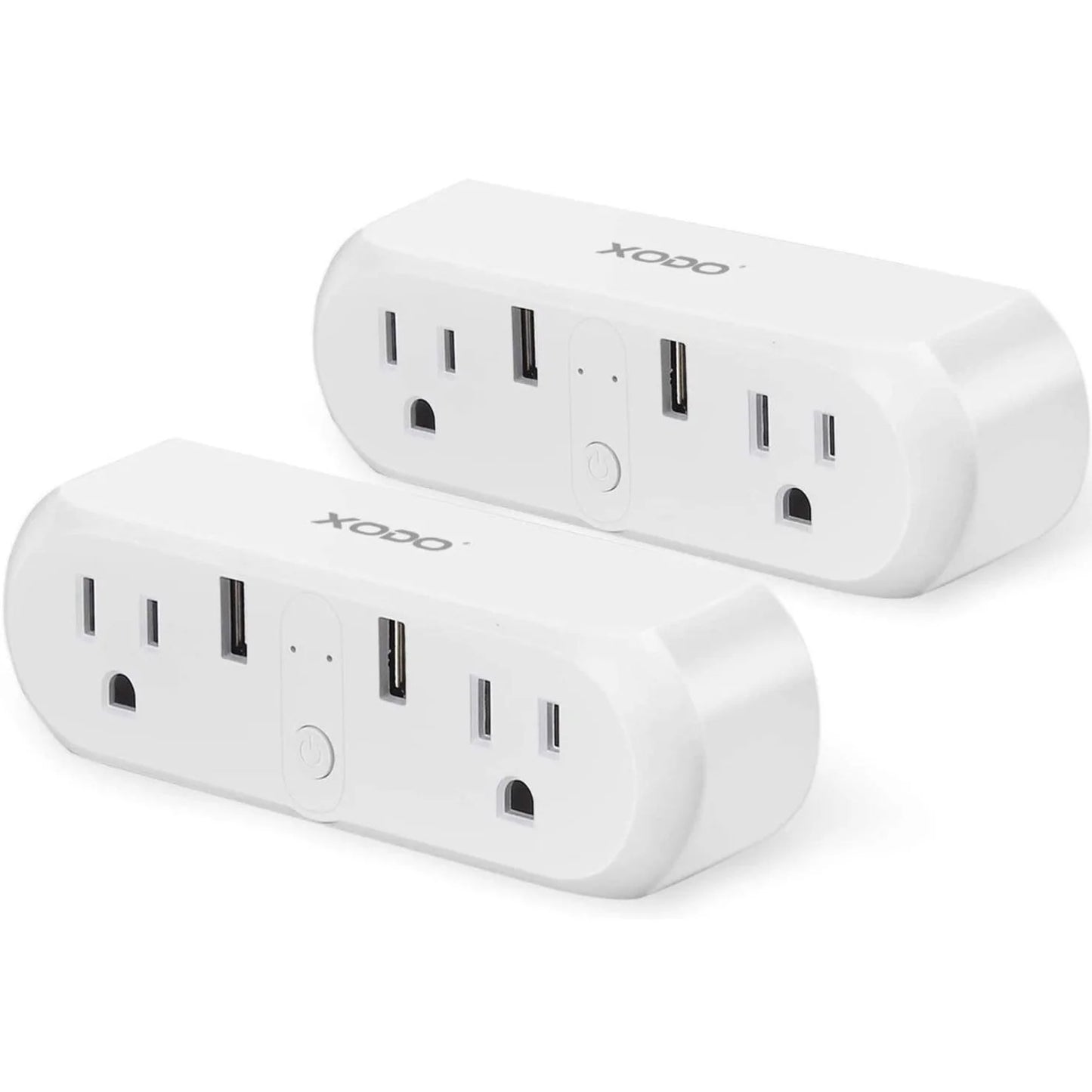 (2 Pack)  Wi-Fi Smart Plug, Surge Protection, USB Charging, Voice Control, Alexa Compatible