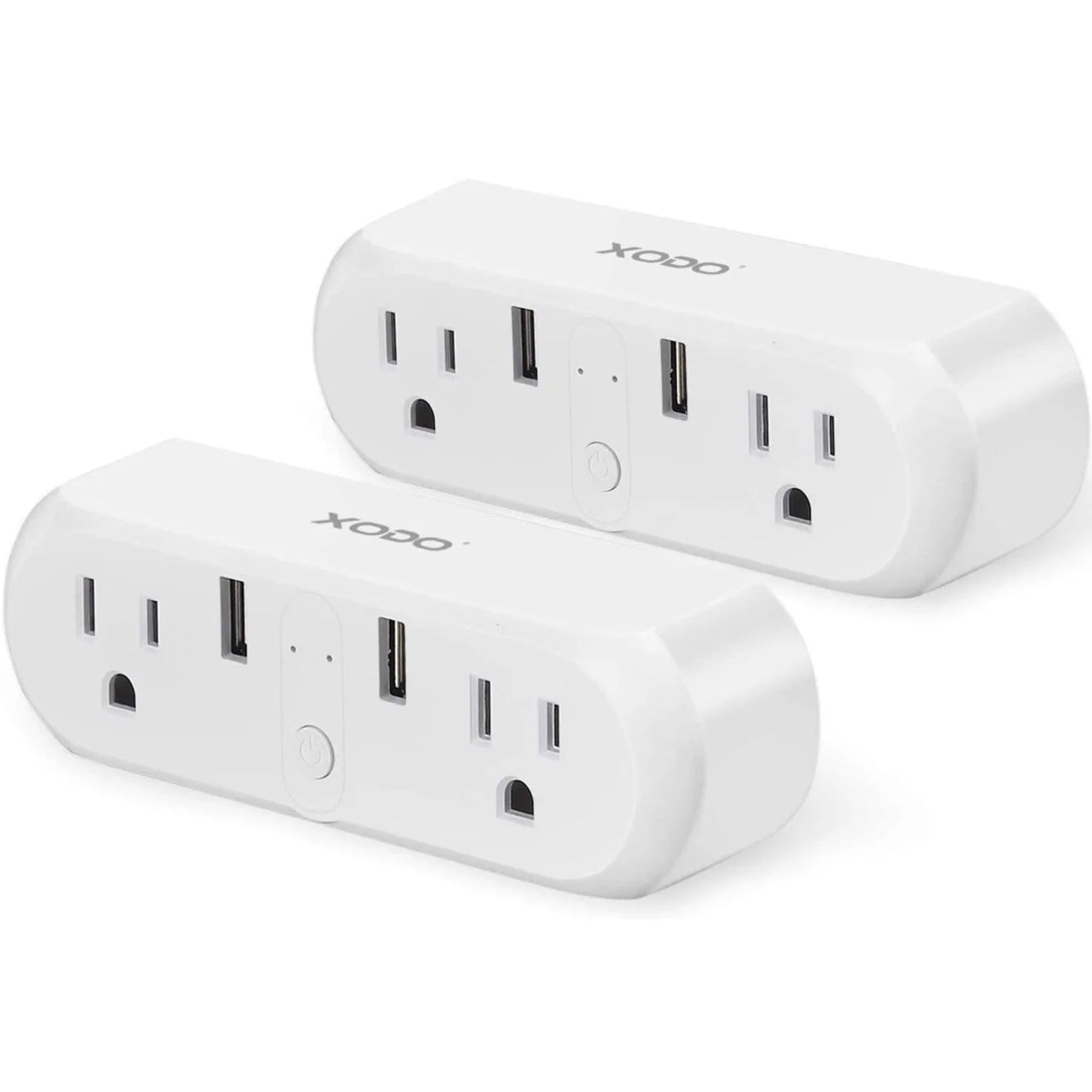 (2 Pack)  Wi-Fi Smart Plug, Surge Protection, USB Charging, Voice Control, Alexa Compatible